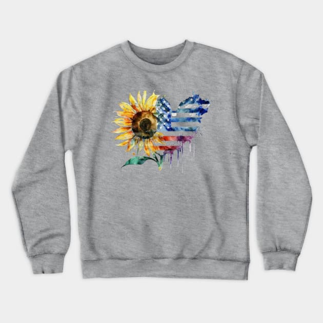 Sunflower 4th of July Crewneck Sweatshirt by ExprEssie